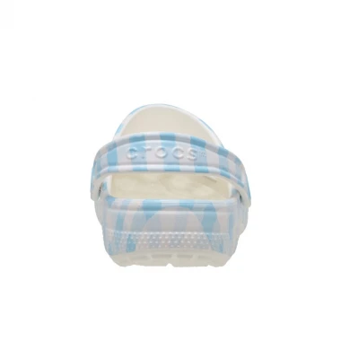 CROCS CLASSIC GINGHAM CLOGS WHITE/BLUE