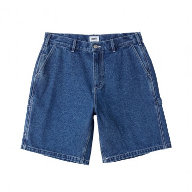 OBEY BIGWIG DENIM CARPENTER SHORTS STONE WASH INDIGO