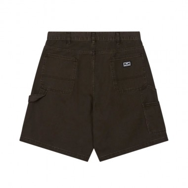 OBEY BIGWIG DENIM CARPENTER SHORTS WERN FADED WASH