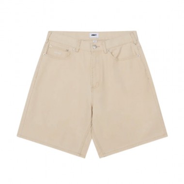 OBEY BIGWIG BAGGY DENIM SHORTS PELICAN FADED WASH
