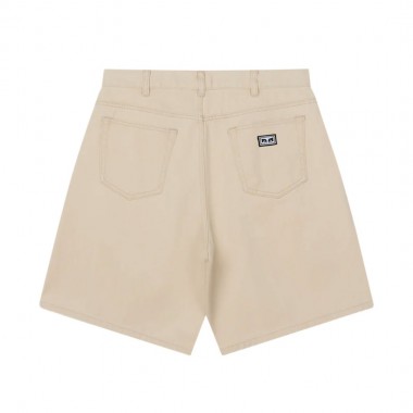 OBEY BIGWIG BAGGY DENIM SHORTS PELICAN FADED WASH