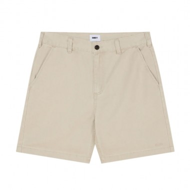 OBEY DAILY SHORTS SILVER GREY FADED WASH