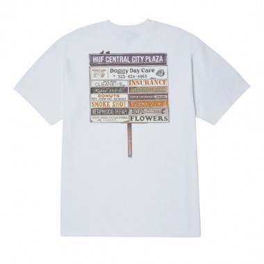 HUF PLAZA TEE WHITE