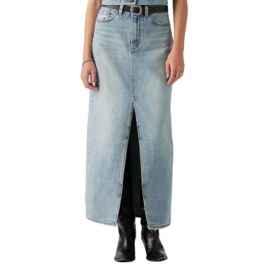 LEVI’S® ANKLE COLUMN SKIRT MEDIUM WASH/PLEASE HOLD
