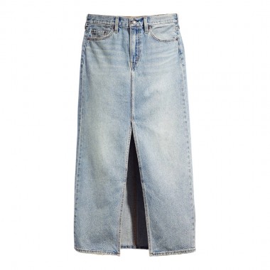 LEVIS ANKLE COLUMN SKIRT MEDIUM WASH/PLEASE HOLD