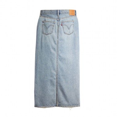 LEVIS ANKLE COLUMN SKIRT MEDIUM WASH/PLEASE HOLD