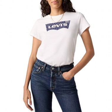 LEVI’S® THE PERFECT W TEE WHITE/MAYA FUZZY DOT BW