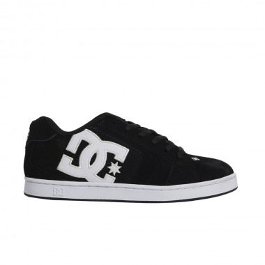 DC NET LEATHER SHOES BLACK/WHITE