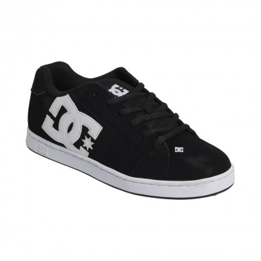 DC NET LEATHER SHOES BLACK/WHITE