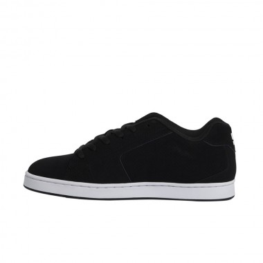 DC NET LEATHER SHOES BLACK/WHITE