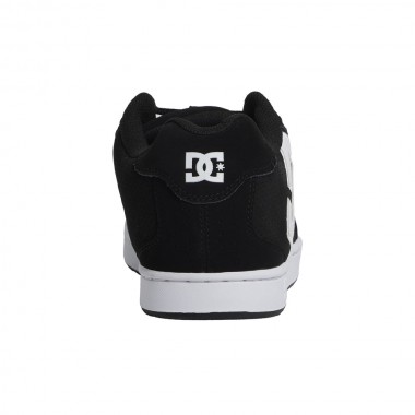 DC NET LEATHER SHOES BLACK/WHITE