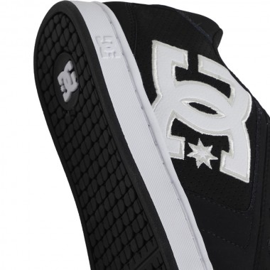 DC NET LEATHER SHOES BLACK/WHITE