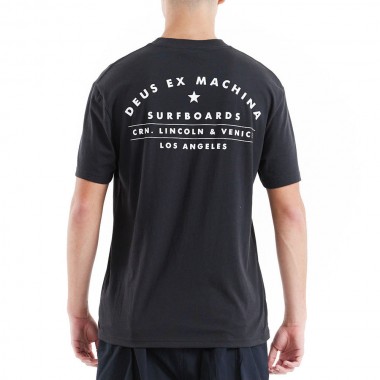 DEUS EX MACHINA LOS ANGELES SURF ADDRESS TEE BLACK