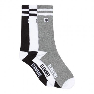 ELEMENT CLEARSIGHT OUTDOOR SOCKS 3PK BLACK/WHITE/GREY HTR