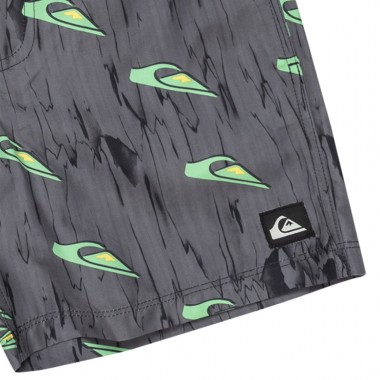 QUIKSILVER NEXT GEN K SWIM SHORTS 14&quot RAVEMIX TRUE BLACK