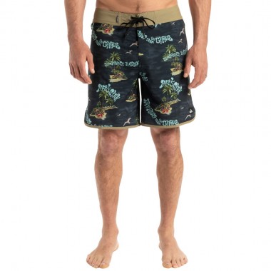 QUIKSILVER SURFSILK SCALLOP BOARDSHORTS 18&quot MERC CHK TRUE BLACK