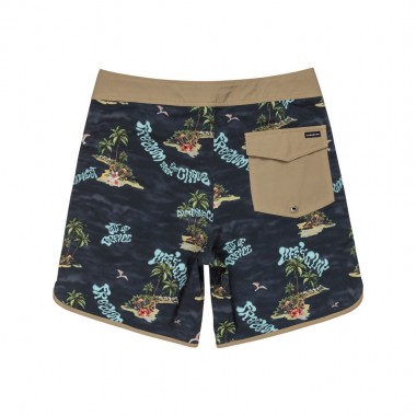 QUIKSILVER SURFSILK SCALLOP BOARDSHORTS 18&quot MERC CHK TRUE BLACK