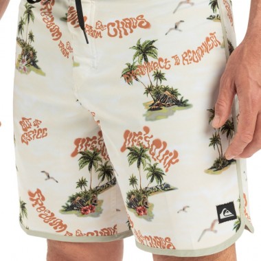 QUIKSILVER SURFSILK SCALLOP BOARDSHORTS 18&quot ABBEY STN BUTANCAMO