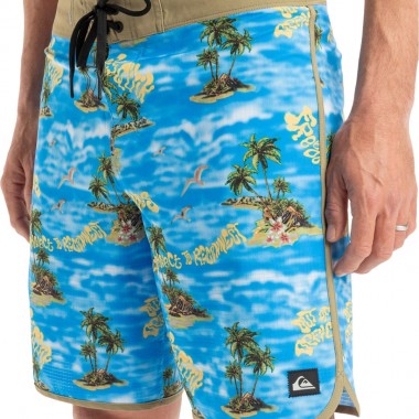 QUIKSILVER HIGHLINE SCALLOP BOARDSHORTS 19&quot CORONET BLUE NATURM