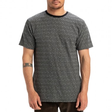 QUIKSILVER STREET WAY T-SHIRT MERCURY CHECK TRUE BLACK