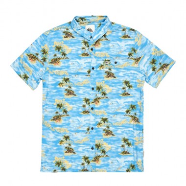 QUIKSILVER SAFE PARADISE SHIRT ICE FIELDS NEBULAS BLUE