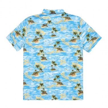 QUIKSILVER SAFE PARADISE SHIRT ICE FIELDS NEBULAS BLUE