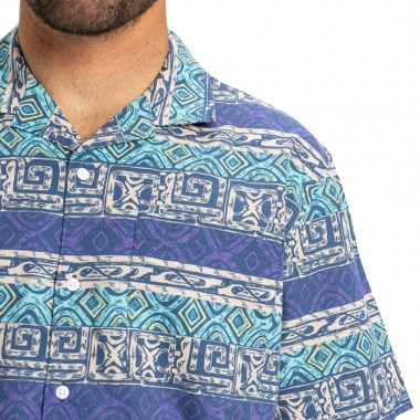 QUIKSILVER GLOBAL HEAT SHIRT AQUA SKY GLOBAL HEAT 32X32