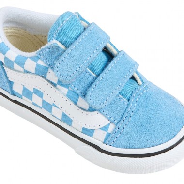 VANS OLD SKOOL V COLOR THEORY CHECKERBOARD TOD SHOES HRTG BLUE