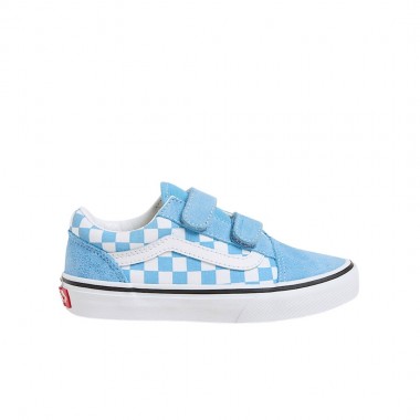 VANS OLD SKOOL V COLOR THEORY CHECKERBOARD K SHOES HRTG BLUE