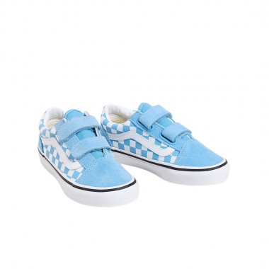 VANS OLD SKOOL V COLOR THEORY CHECKERBOARD K SHOES HRTG BLUE