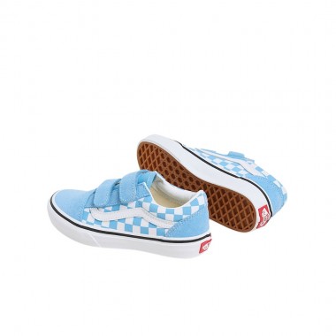 VANS OLD SKOOL V COLOR THEORY CHECKERBOARD K SHOES HRTG BLUE