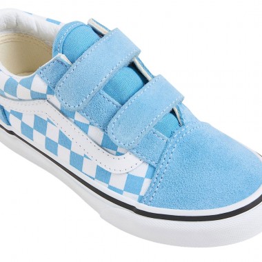 VANS OLD SKOOL V COLOR THEORY CHECKERBOARD K SHOES HRTG BLUE