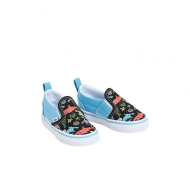 VANS SLIP-ON V GLOW SHARKS TOD SHOES BLUE/MULTI