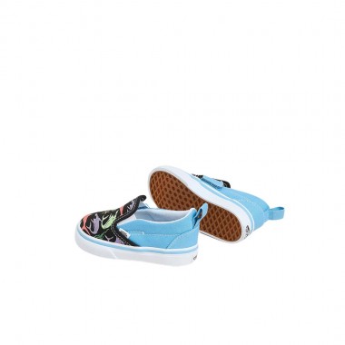 VANS SLIP-ON V GLOW SHARKS TOD SHOES BLUE/MULTI