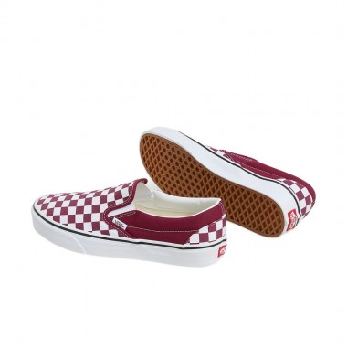 VANS CLASSIC SLIP-ON COLOR THEORY CHECKERBOARD SHOES RHODODENDR
