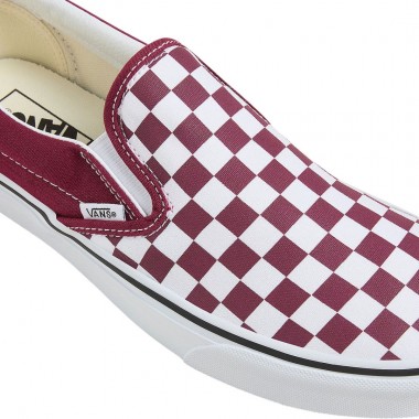 VANS CLASSIC SLIP-ON COLOR THEORY CHECKERBOARD SHOES RHODODENDR