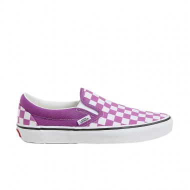 VANS CLASSIC SLIP-ON COLOR THEORY CHECKERBOARD SHOES WILLOWHERB