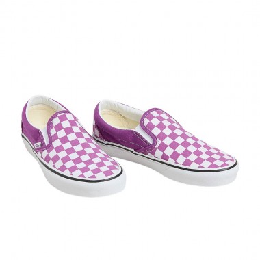 VANS CLASSIC SLIP-ON COLOR THEORY CHECKERBOARD SHOES WILLOWHERB