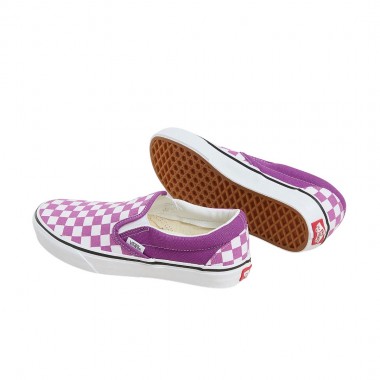 VANS CLASSIC SLIP-ON COLOR THEORY CHECKERBOARD SHOES WILLOWHERB