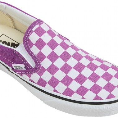 VANS CLASSIC SLIP-ON COLOR THEORY CHECKERBOARD SHOES WILLOWHERB