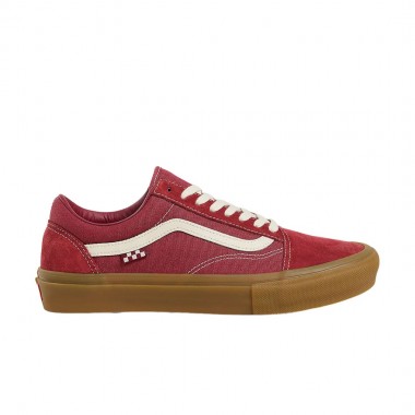 VANS SKATE OLD SKOOL SHOES RED/GUM