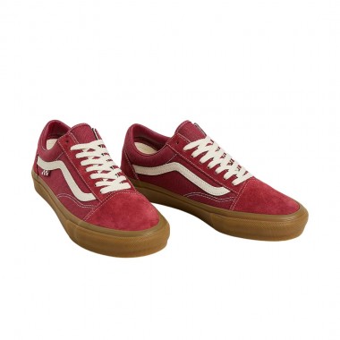 VANS SKATE OLD SKOOL SHOES RED/GUM