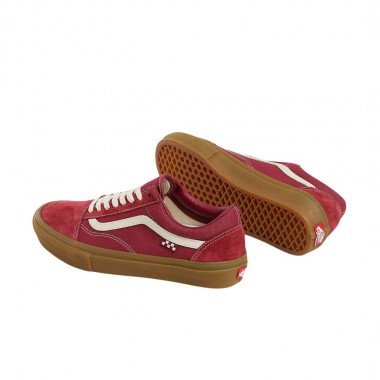 VANS SKATE OLD SKOOL SHOES RED/GUM