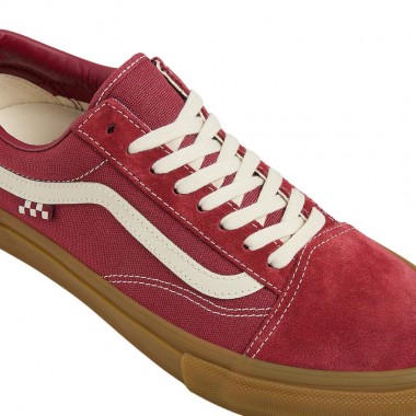 VANS SKATE OLD SKOOL SHOES RED/GUM
