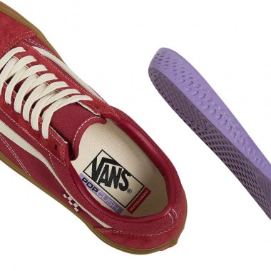 VANS SKATE OLD SKOOL SHOES RED/GUM