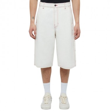 DICKIES LOOSE DENIM PAINTER SHORTS EGRET