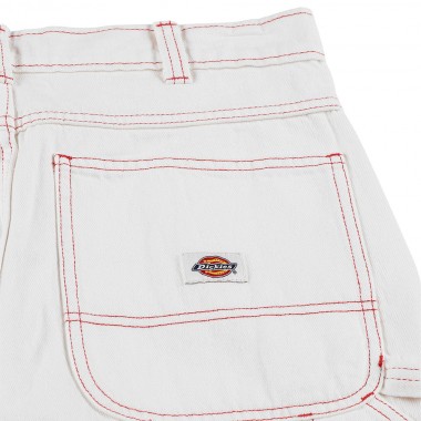 DICKIES LOOSE DENIM PAINTER SHORTS EGRET