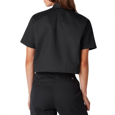 DICKIES W CROPPED WORK SHIRT BLACK