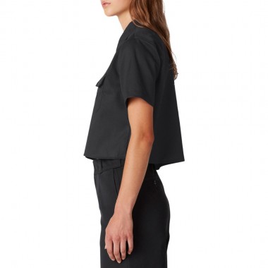DICKIES W CROPPED WORK SHIRT BLACK