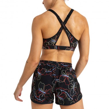ROXY EVERYDAY FLOW BRA ANTHRACITE ATHLETIC HIBISCUS